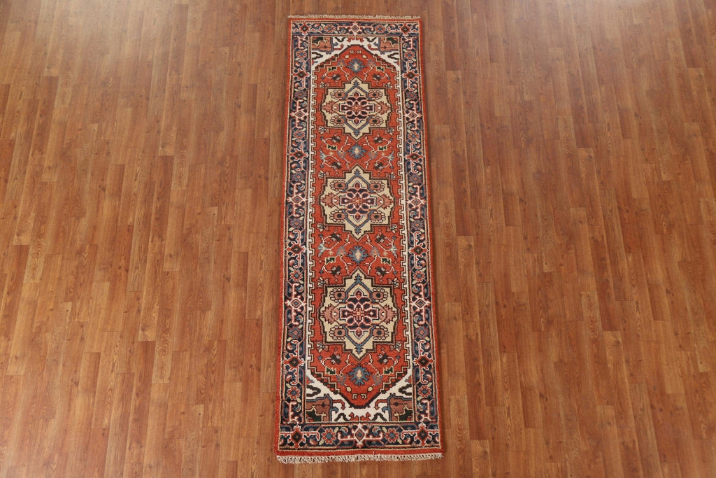 Geometric Heriz Serapi Oriental Runner Rug 3x8