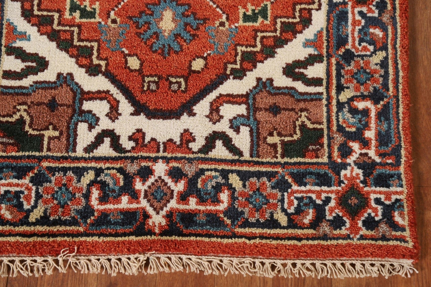 Geometric Heriz Serapi Oriental Runner Rug 3x8