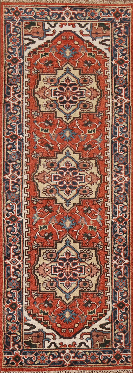 Geometric Heriz Serapi Oriental Runner Rug 3x8