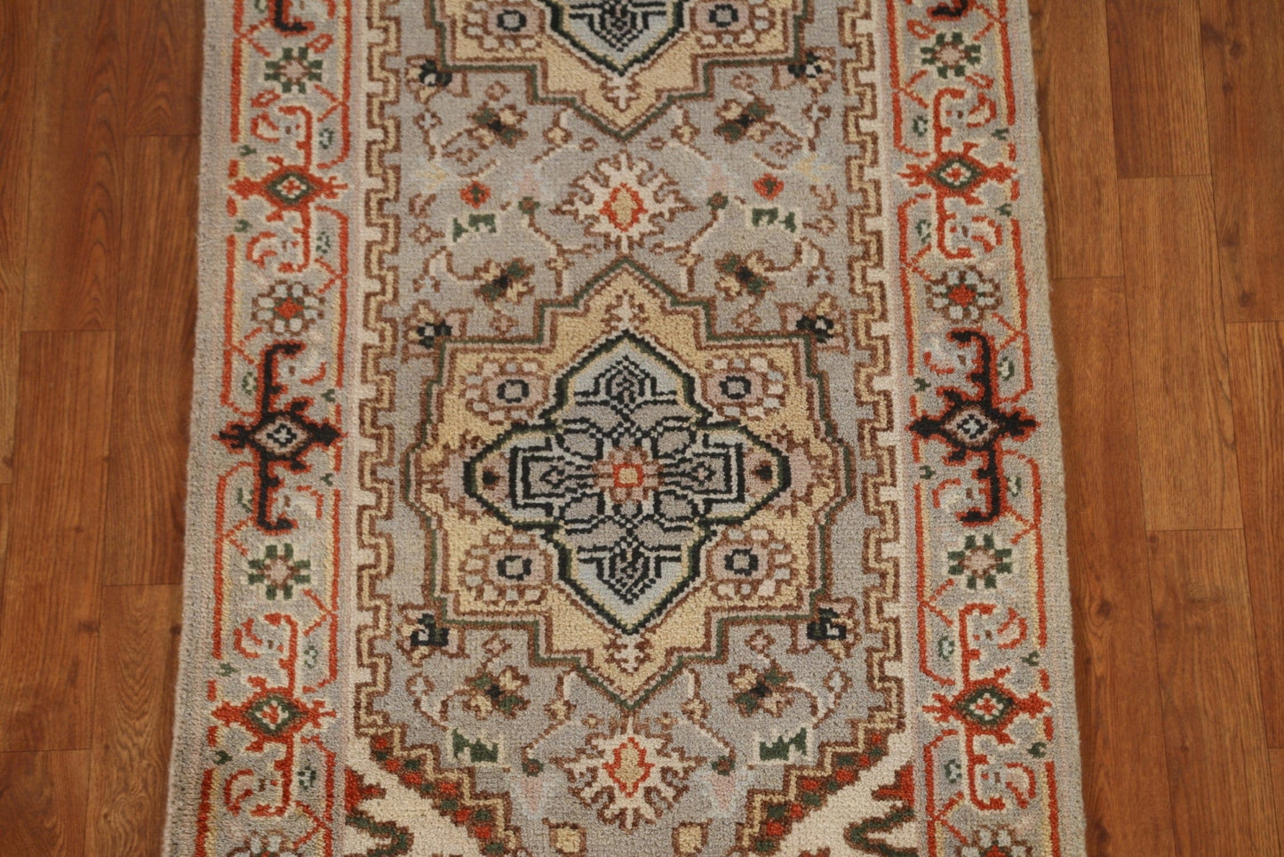 Geometric Heriz Serapi Runner Rug 3x8