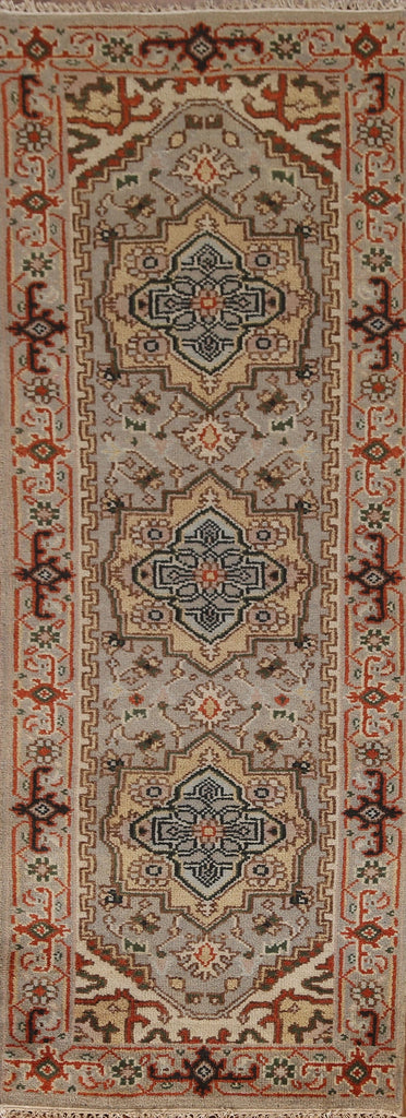 Geometric Heriz Serapi Runner Rug 3x8