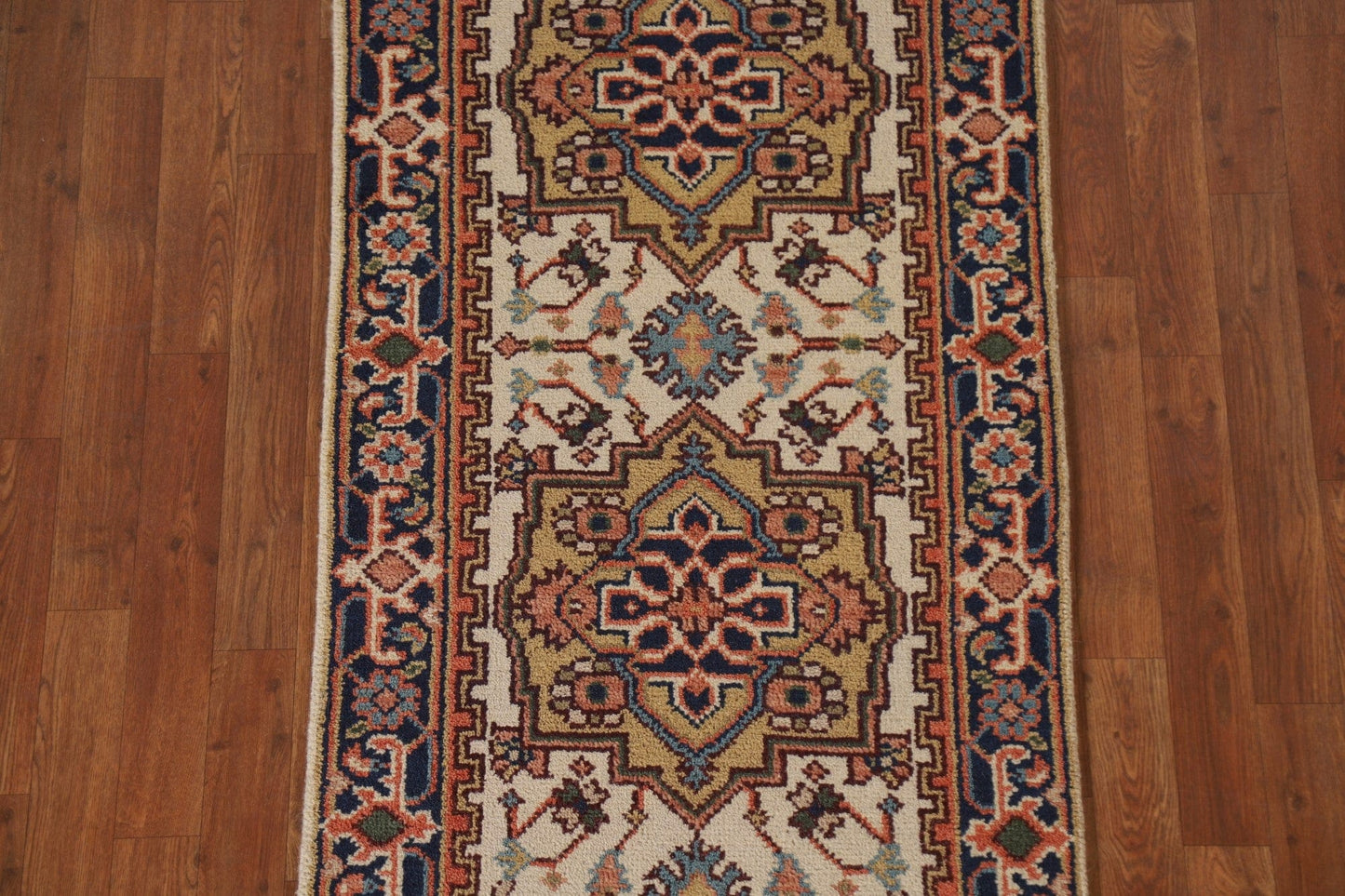 Hand-Knotted Heriz Serapi Runner Rug 3x10