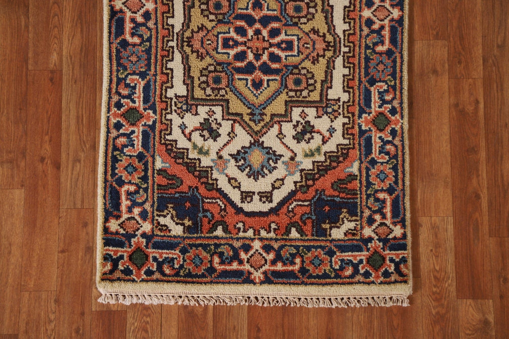 Hand-Knotted Heriz Serapi Runner Rug 3x10