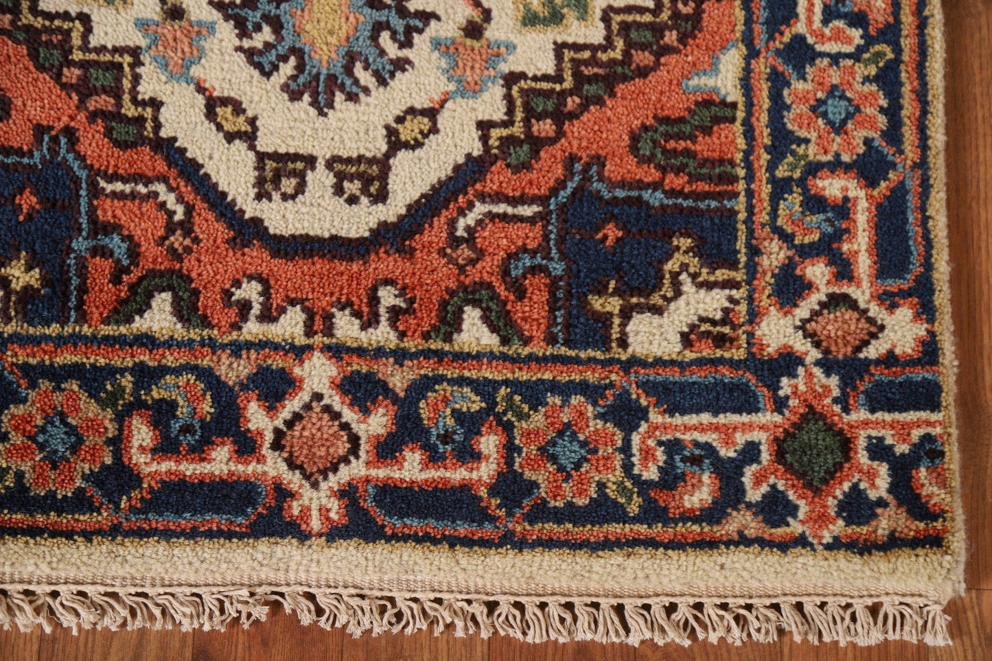 Hand-Knotted Heriz Serapi Runner Rug 3x10