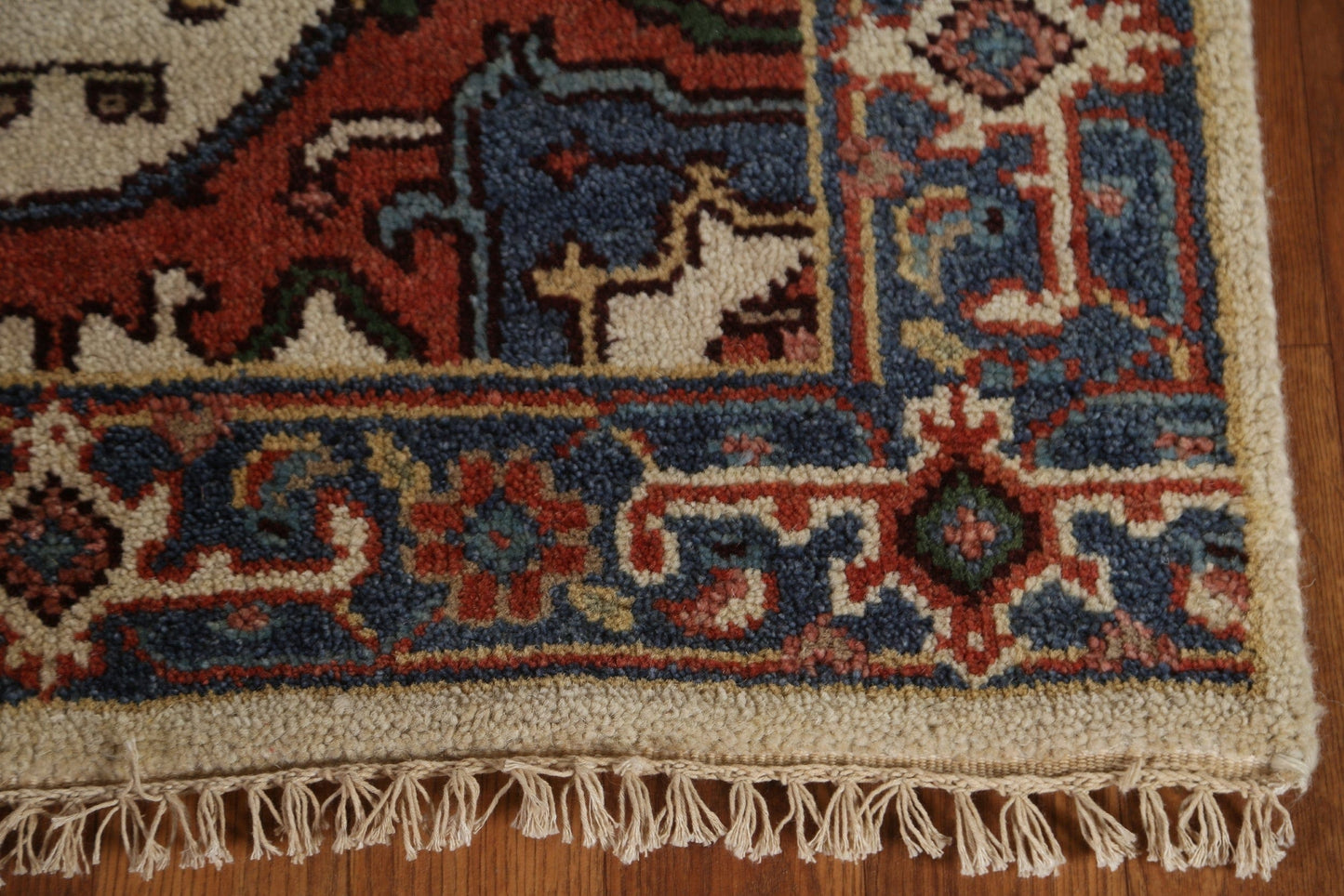 Handmade Heriz Serapi Runner Rug 3x14