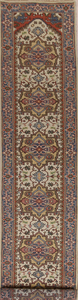 Handmade Heriz Serapi Runner Rug 3x14