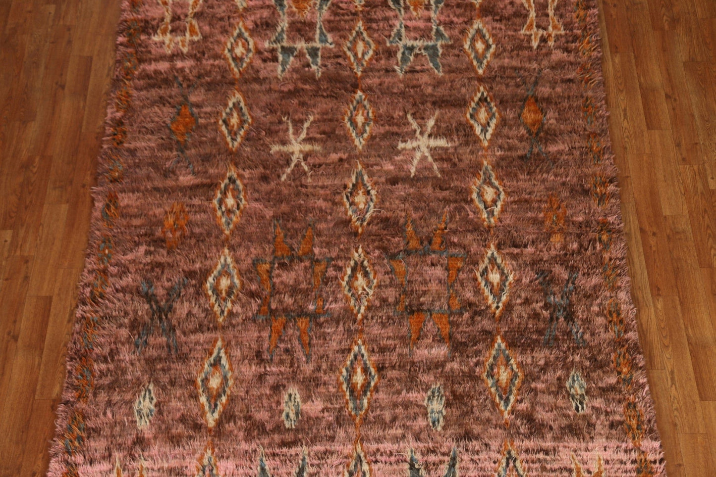 Pink/ Brown Moroccan Berber Area Rug 6x9