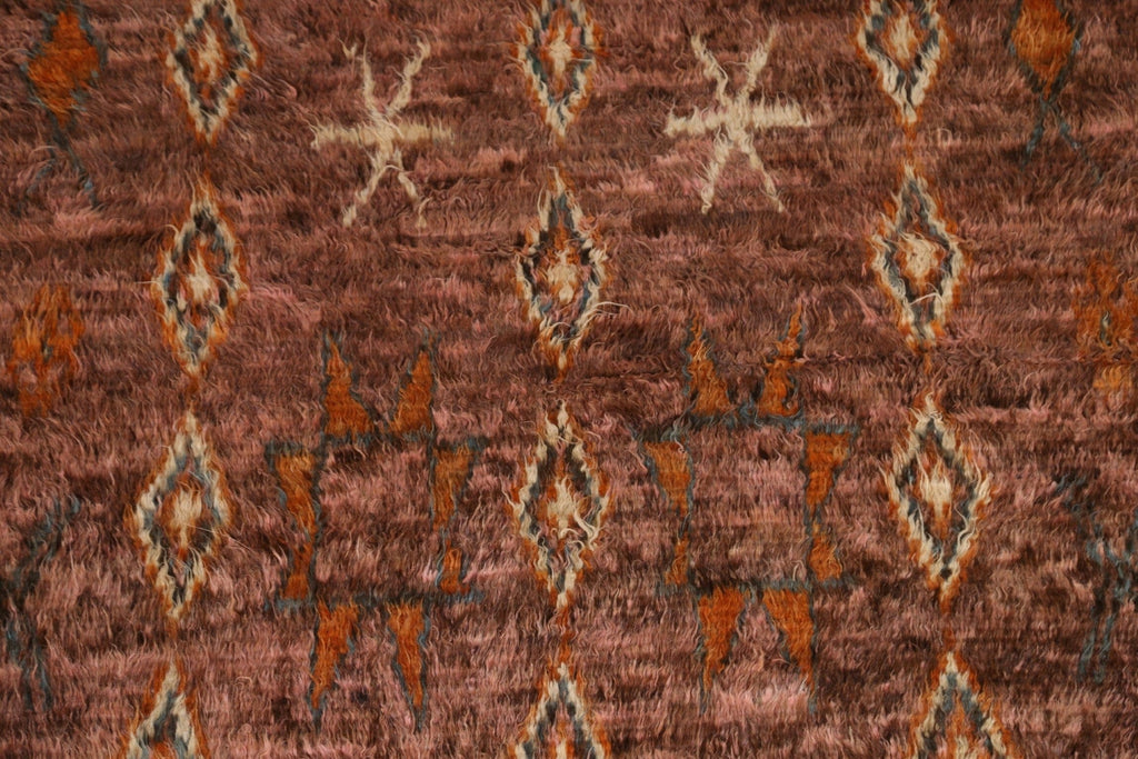 Pink/ Brown Moroccan Berber Area Rug 6x9