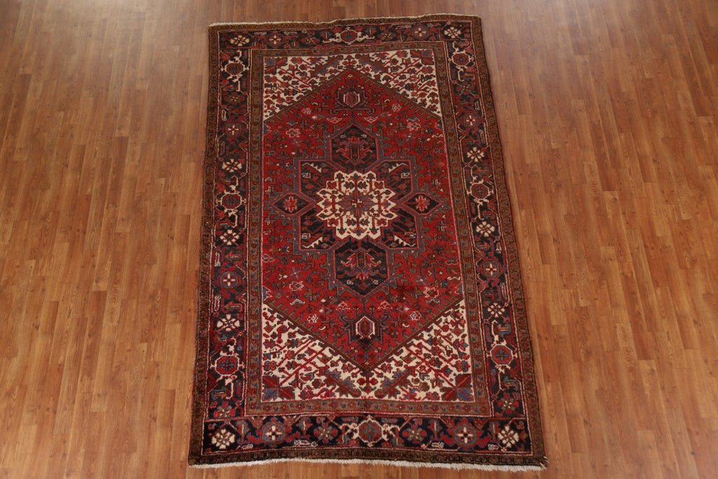 Geometric Wool Heriz Persian Area Rug 6x9