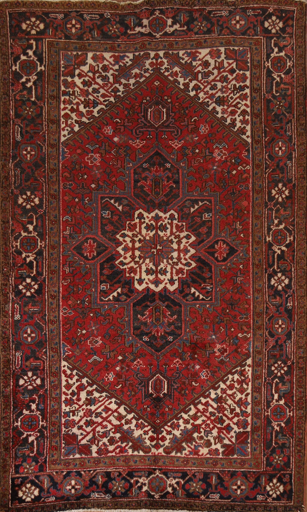 Geometric Wool Heriz Persian Area Rug 6x9