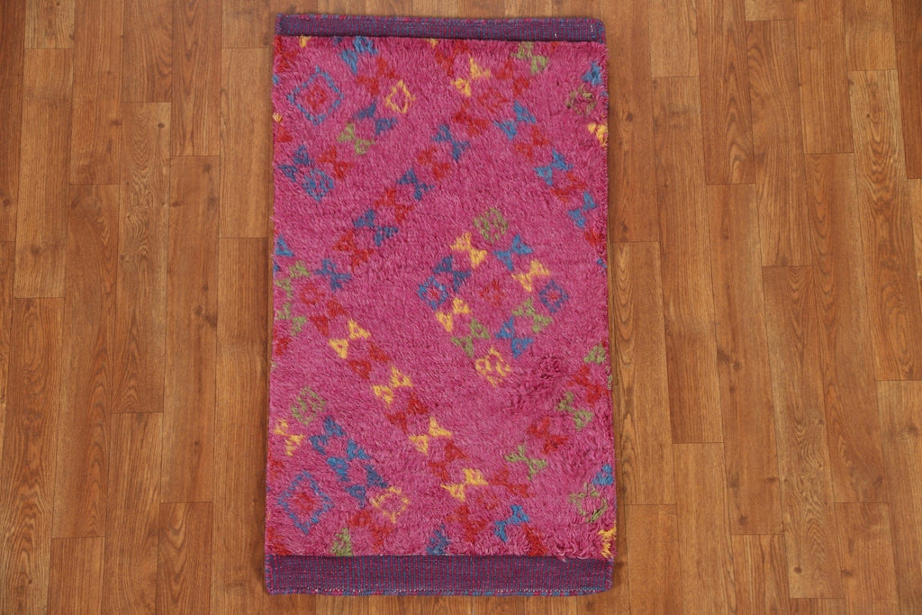 Pink Moroccan Oriental Rug 2x3