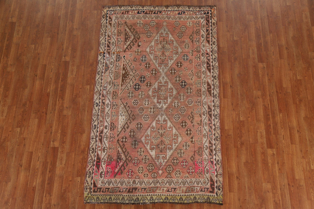 Vintage Wool Qashqai Persian Area Rug 5x8