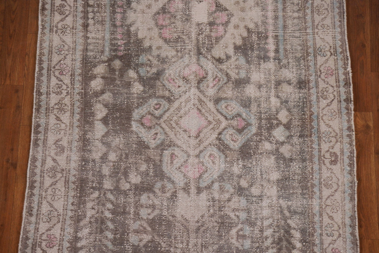 Antique Distressed Hamedan Persian Area Rug 4x6