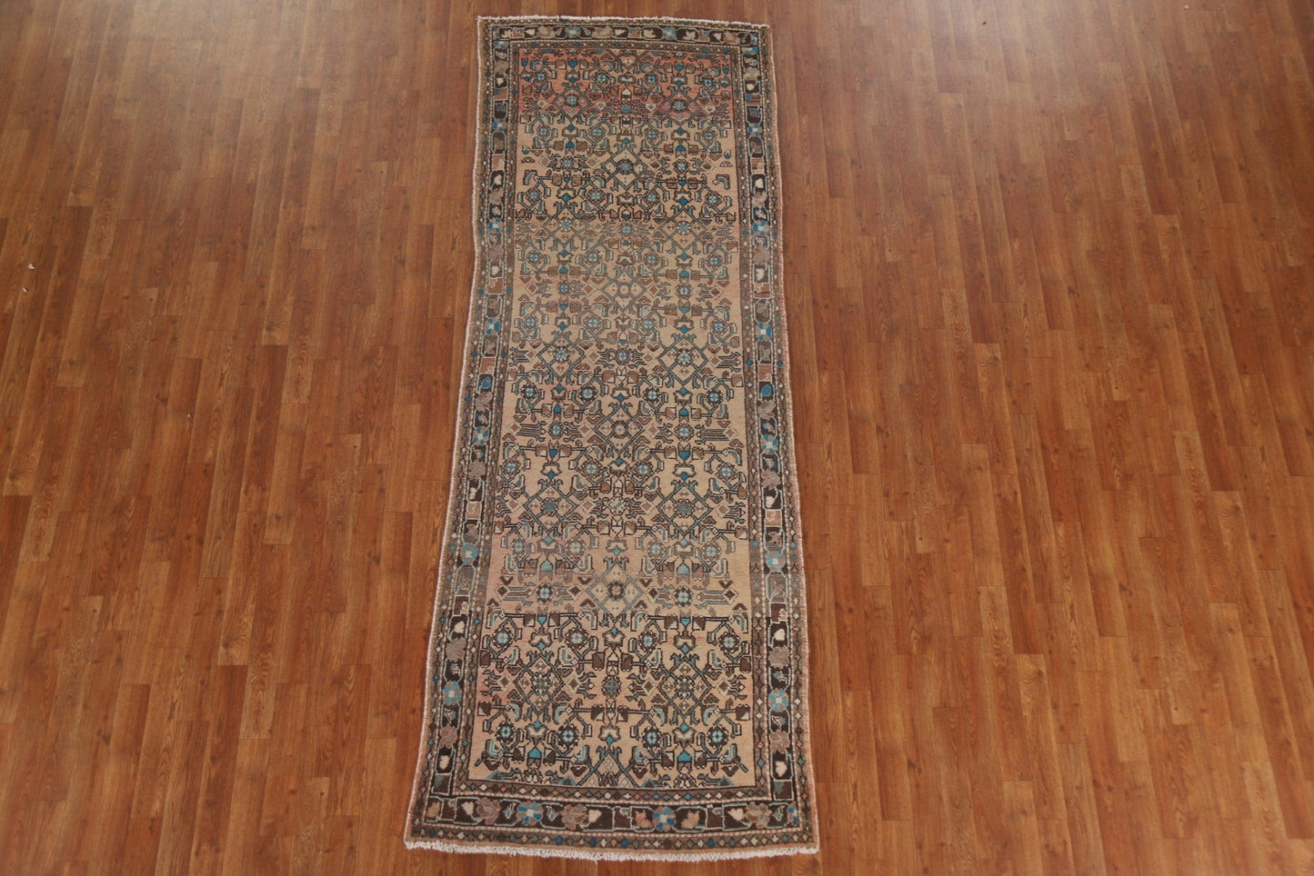 Vintage Hamedan Persian Runner Rug 3x9