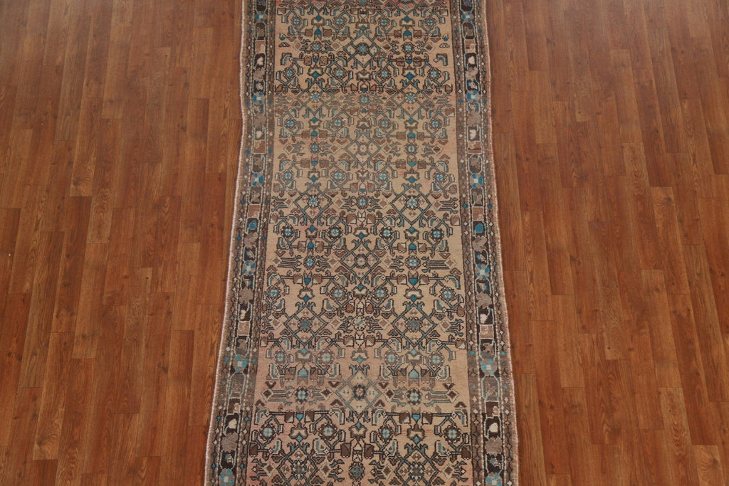 Vintage Hamedan Persian Runner Rug 3x9