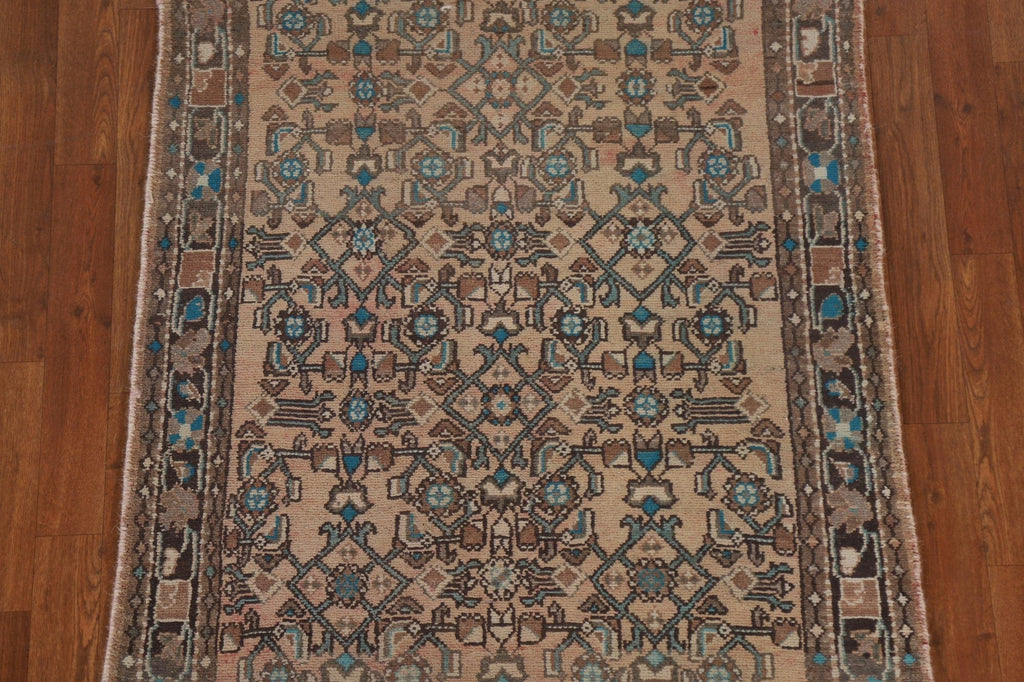 Vintage Hamedan Persian Runner Rug 3x9