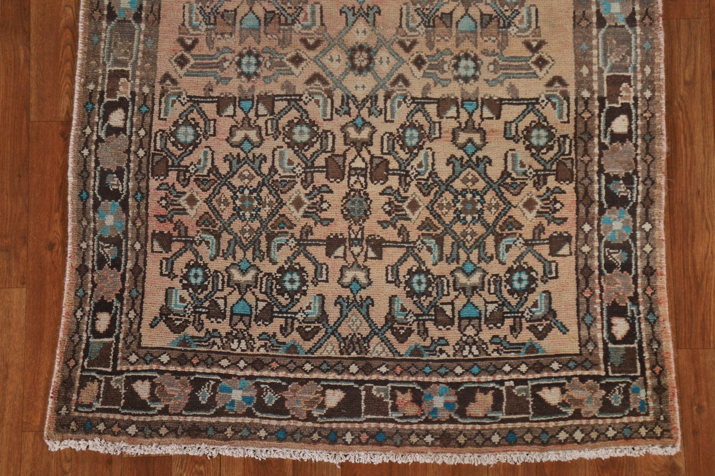 Vintage Hamedan Persian Runner Rug 3x9