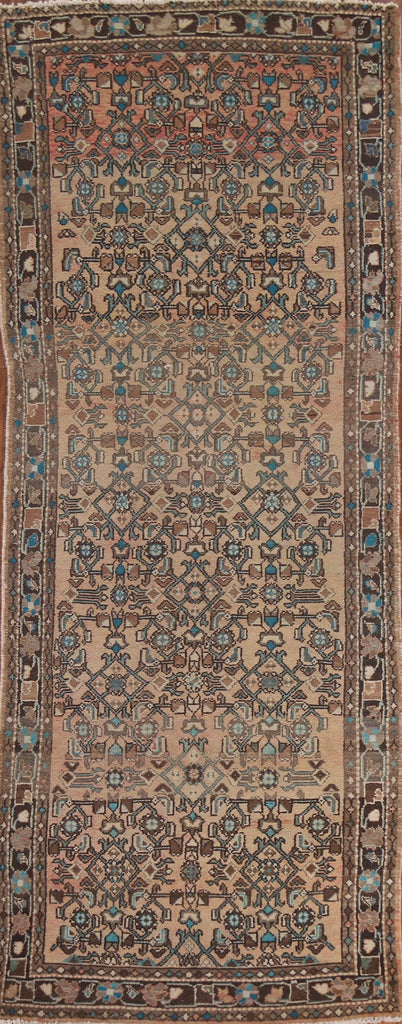 Vintage Hamedan Persian Runner Rug 3x9