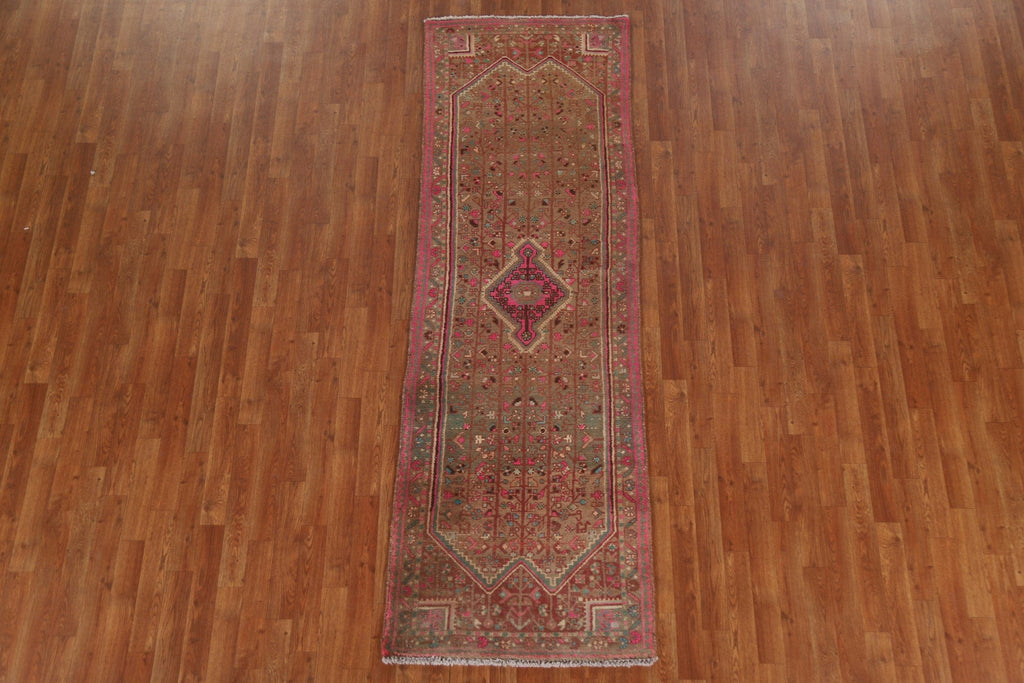 Geometric Hamedan Persian Runner Rug 3x8