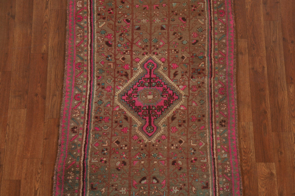 Geometric Hamedan Persian Runner Rug 3x8