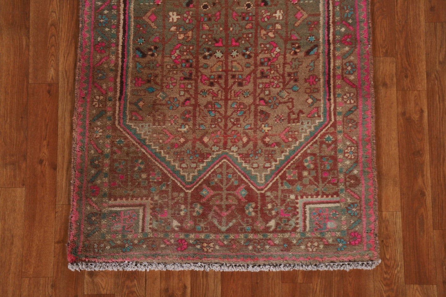 Geometric Hamedan Persian Runner Rug 3x8