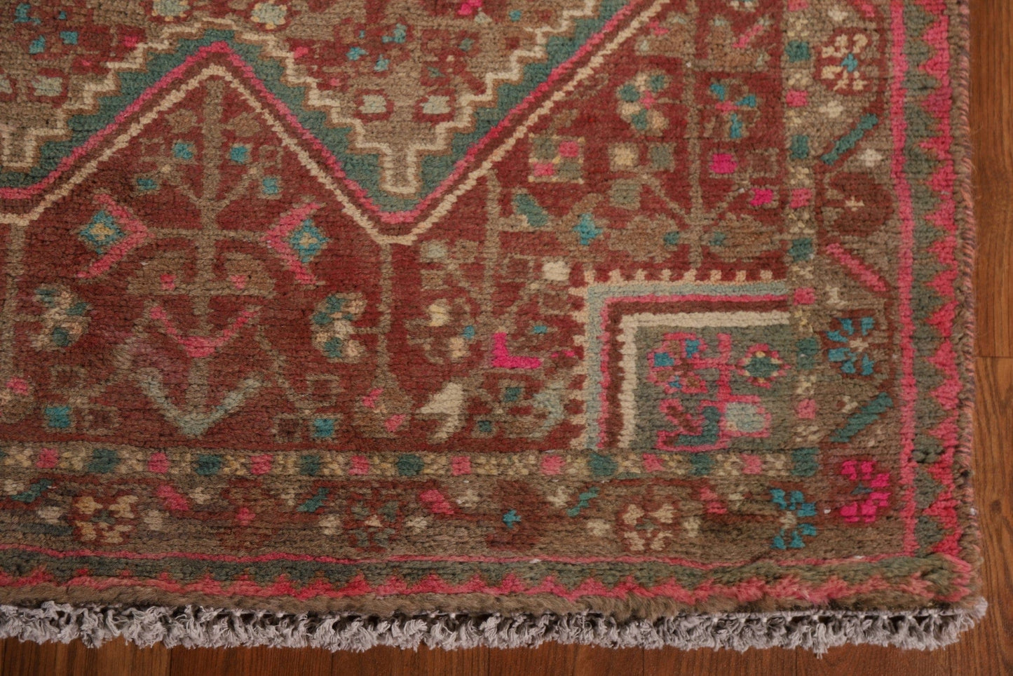 Geometric Hamedan Persian Runner Rug 3x8