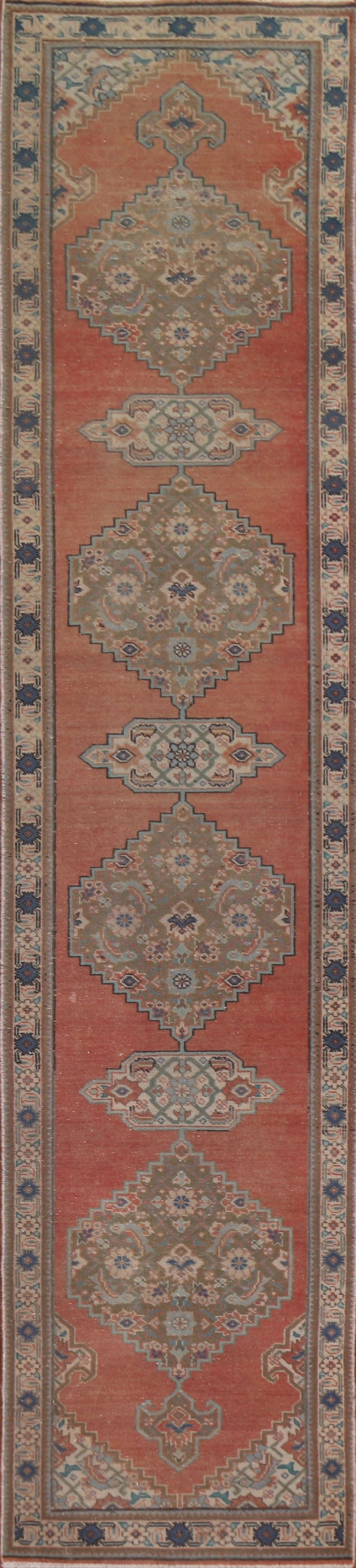 Geometric Tabriz Persian Runner Rug 2x13