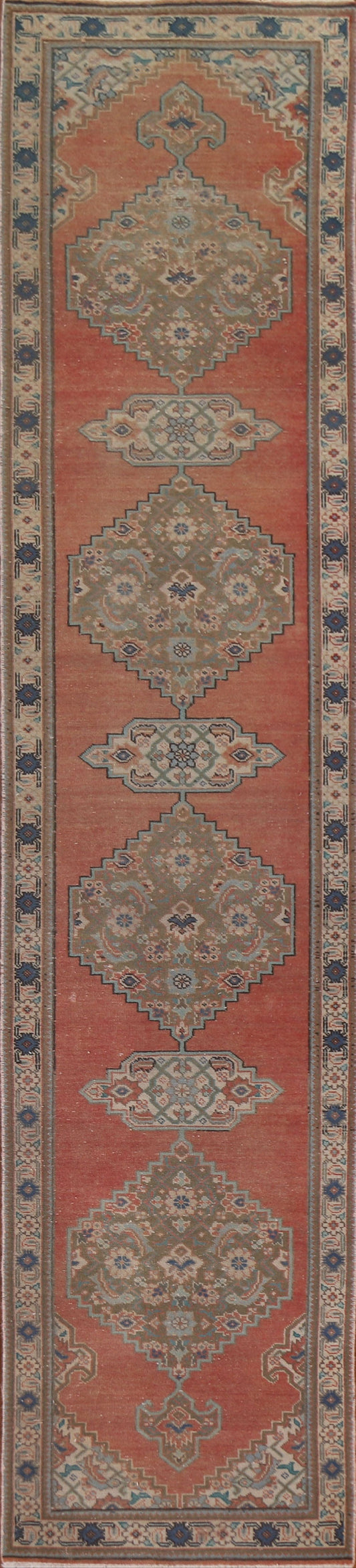 Geometric Tabriz Persian Runner Rug 2x13