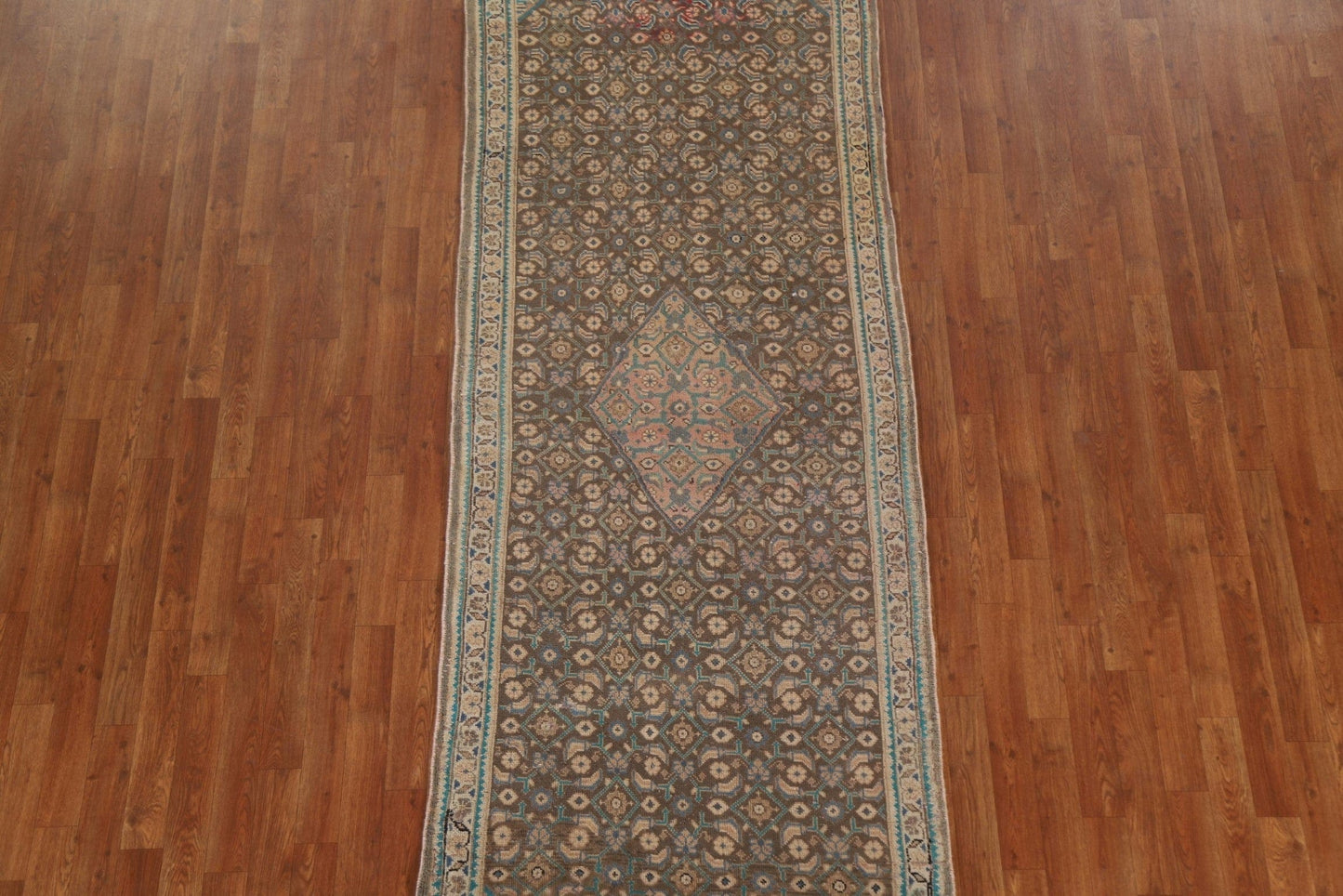 Vintage Brown Mahal Persian Runner Rug 3x10