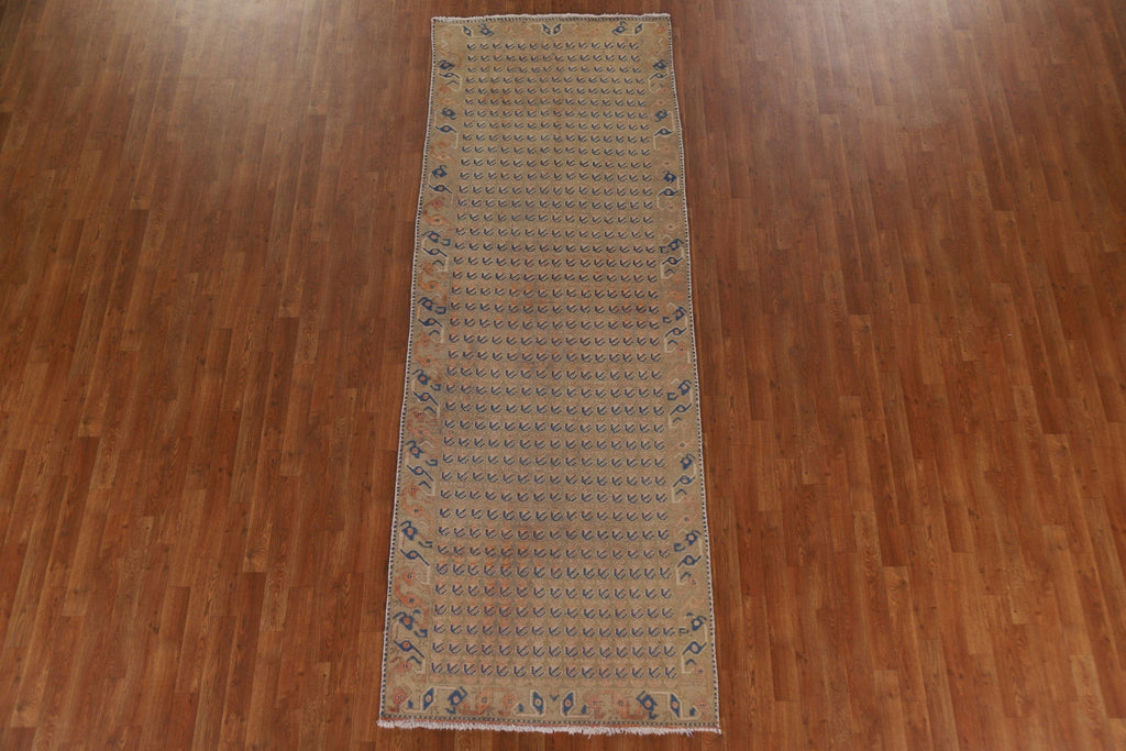 Vintage Wool Botemir Persian Runner Rug 4x10