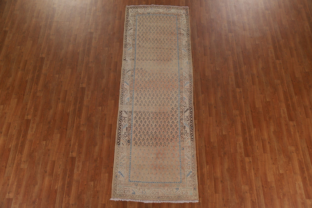 Distressed Wool Botemir Persian Runner Rug 3x10