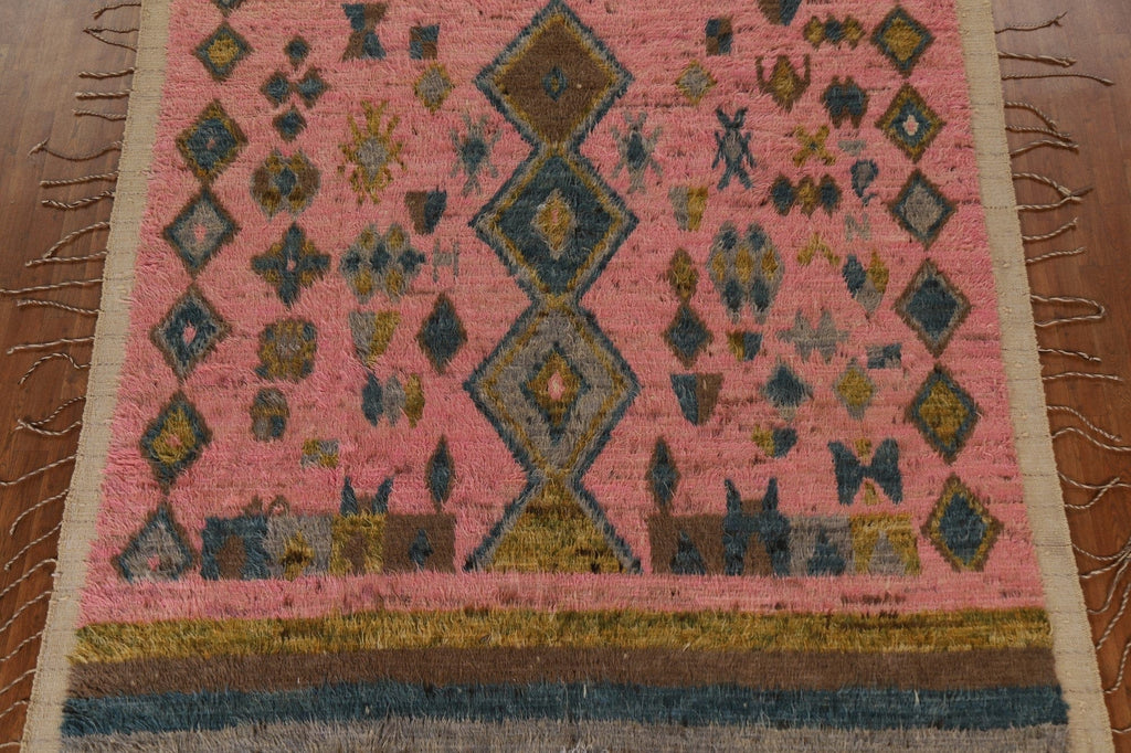 Pink Moroccan Tribal Area Rug 8x10