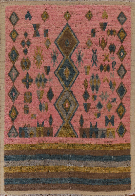 Pink Moroccan Tribal Area Rug 8x10