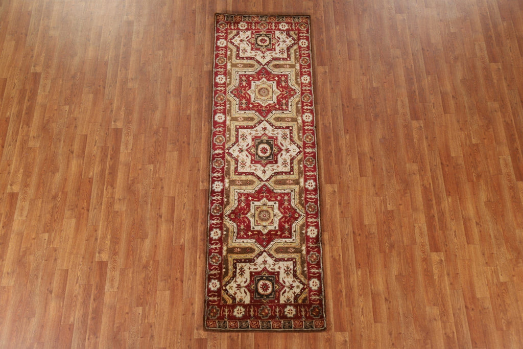 Geometric Kazak Indian Runner Rug 3x8