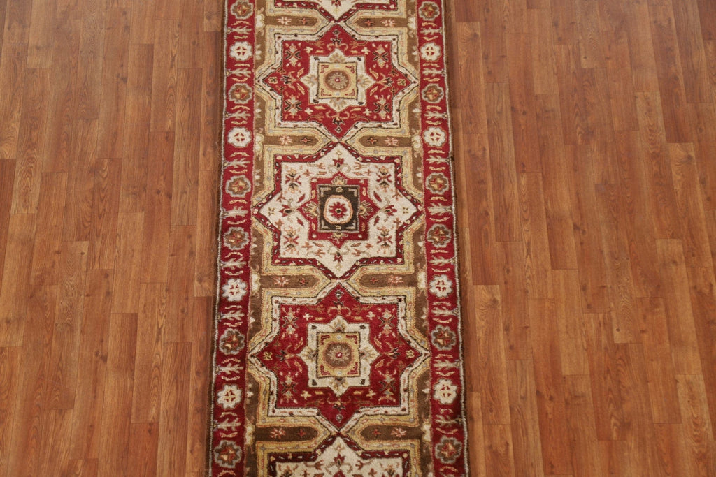 Geometric Kazak Indian Runner Rug 3x8