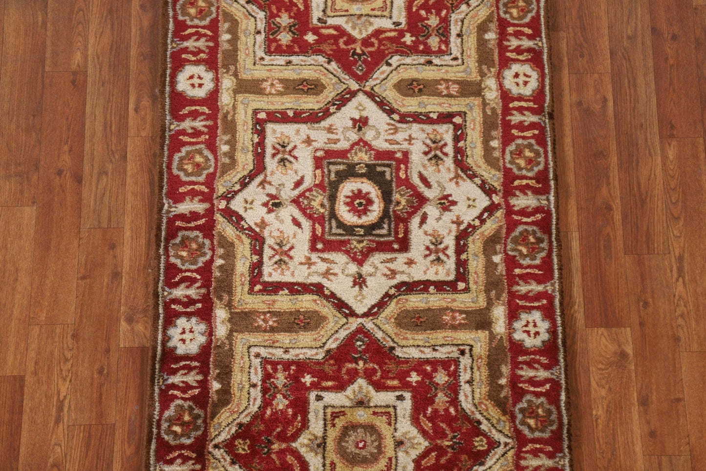 Geometric Kazak Indian Runner Rug 3x8