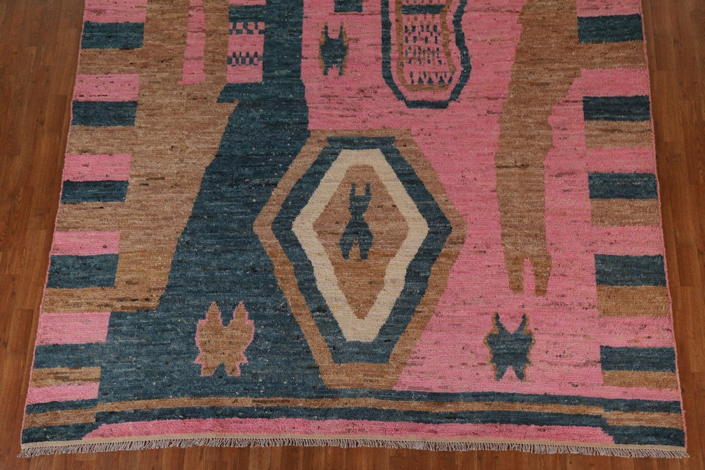 Pink Wool Moroccan Area Rug 8x10