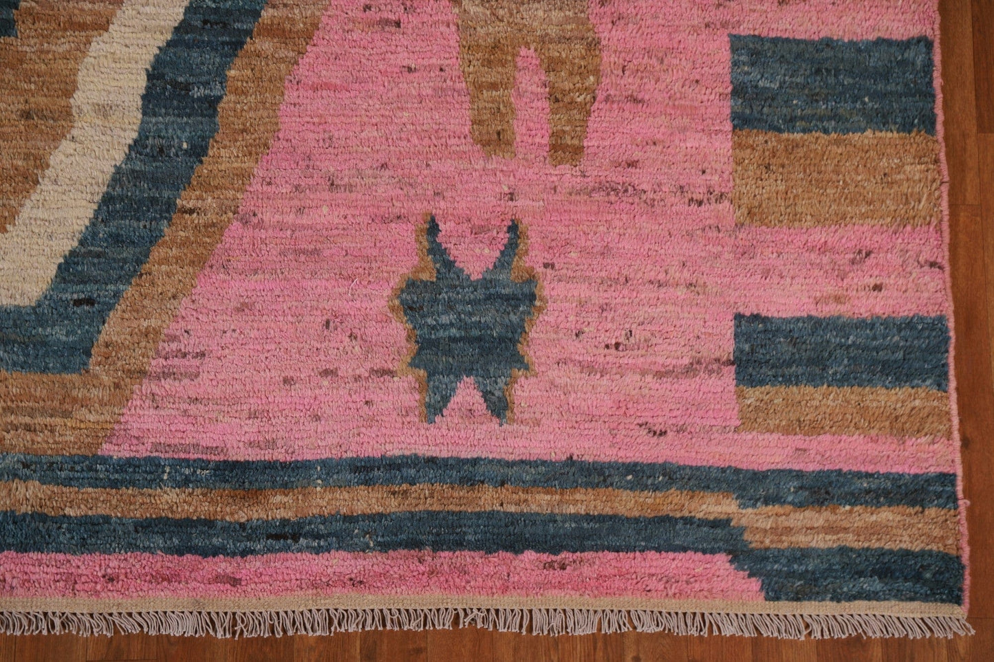 Pink Wool Moroccan Area Rug 8x10