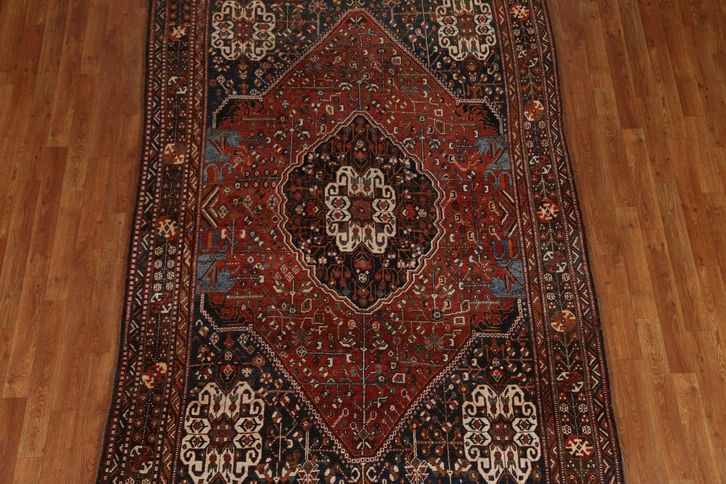 Vegetable Dye Antique Qashqai Persian Area Rug 6x8