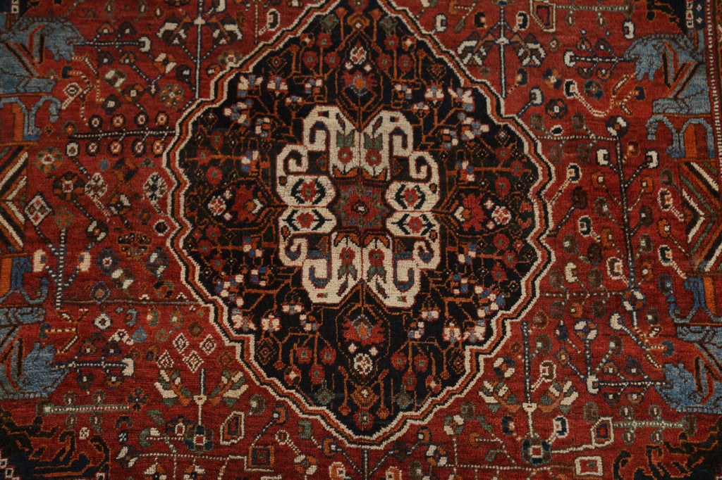 Vegetable Dye Antique Qashqai Persian Area Rug 6x8