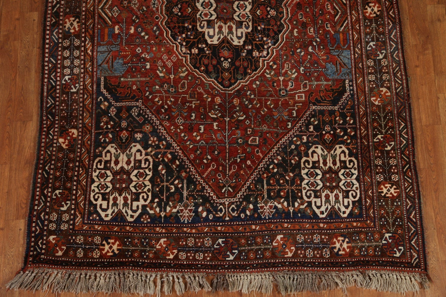 Vegetable Dye Antique Qashqai Persian Area Rug 6x8