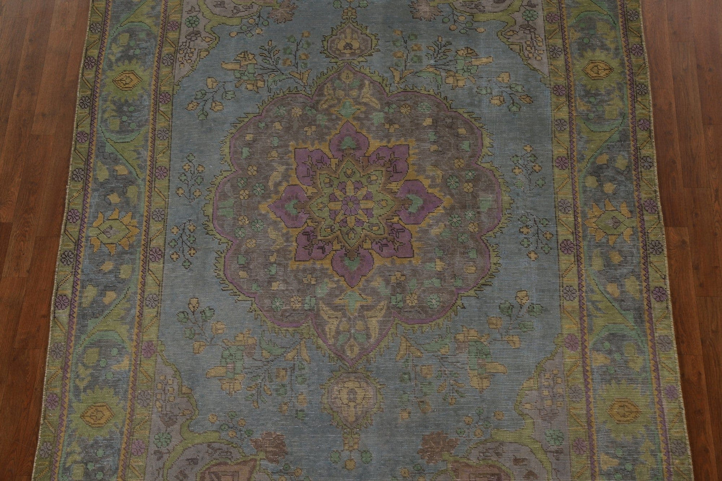 Distressed Over-Dyed Tabriz Persian Area Rug 7x10