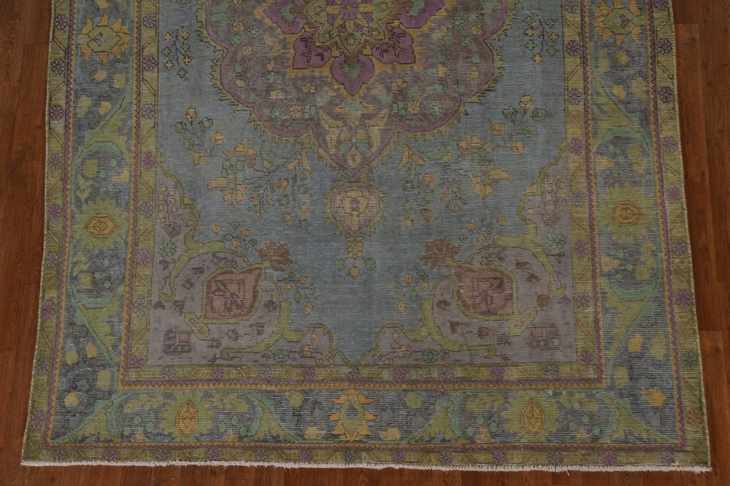 Distressed Over-Dyed Tabriz Persian Area Rug 7x10