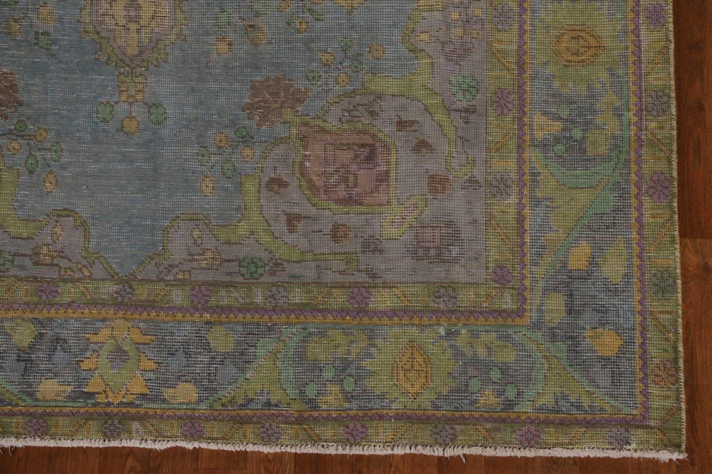 Distressed Over-Dyed Tabriz Persian Area Rug 7x10