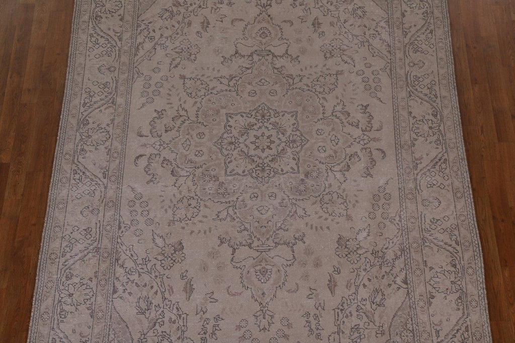 Distressed Wool Tabriz Persian Area Rug 7x10