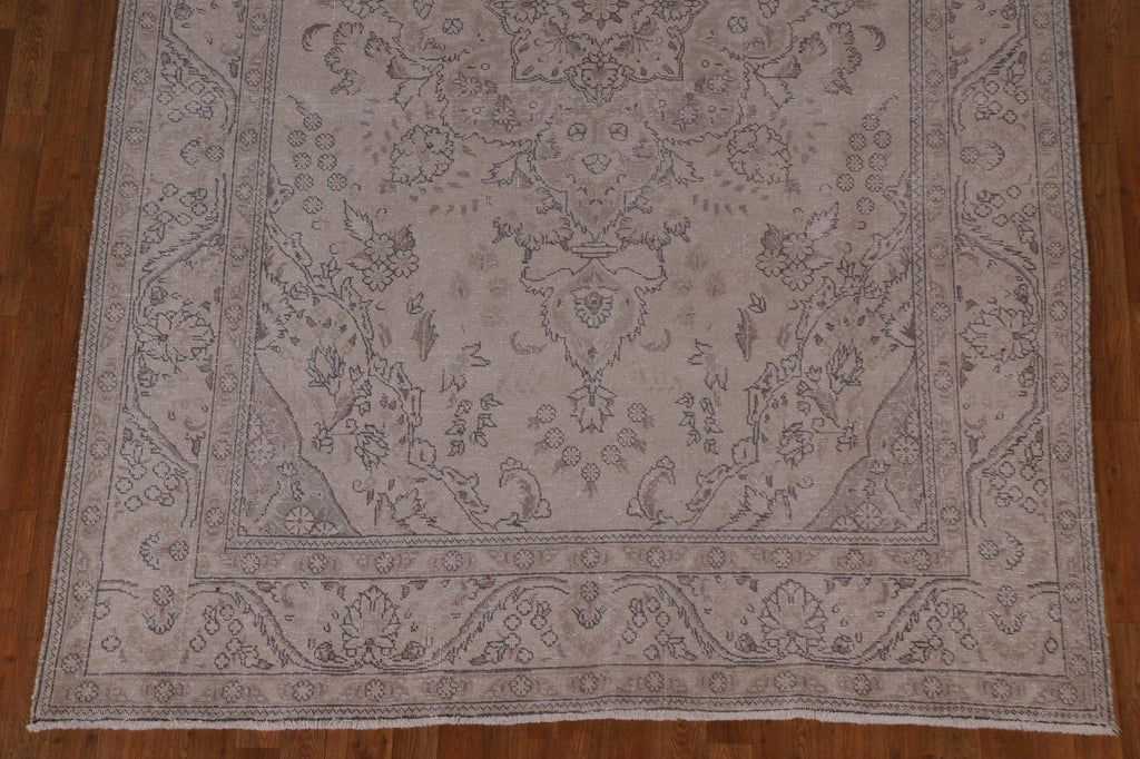 Distressed Wool Tabriz Persian Area Rug 7x10