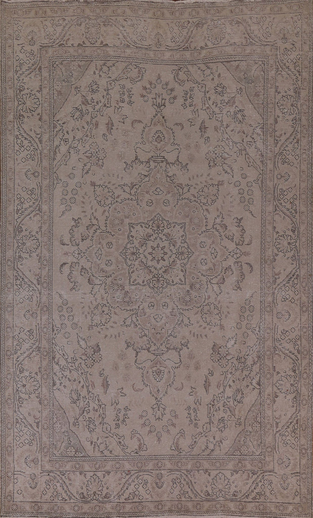 Distressed Wool Tabriz Persian Area Rug 7x10