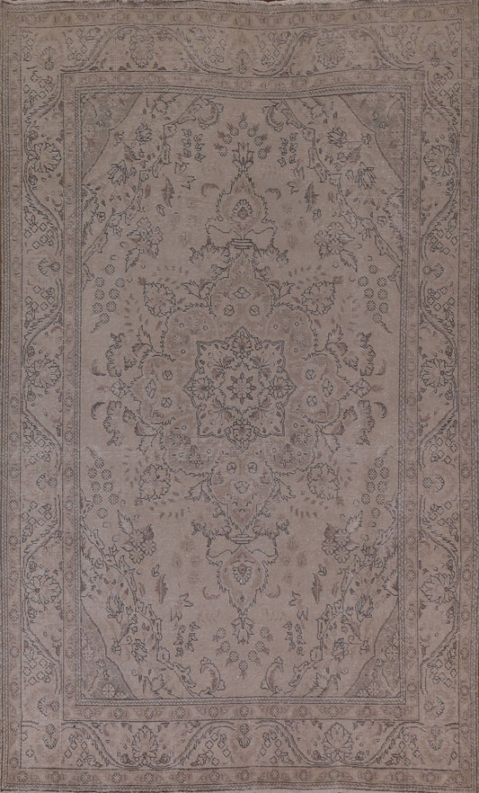 Distressed Wool Tabriz Persian Area Rug 7x10