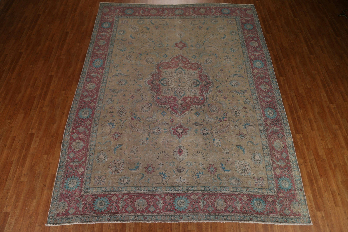 Antique Brown Tabriz Persian Area Rug 10x13