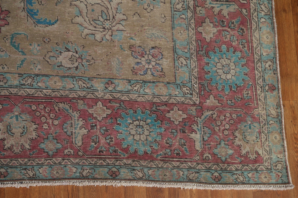 Antique Brown Tabriz Persian Area Rug 10x13